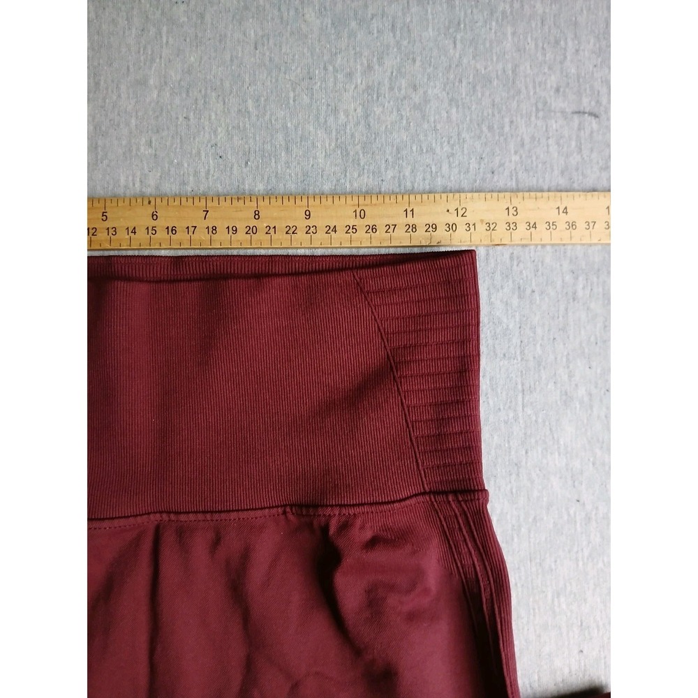 Zero Foxtrot Leggings XL Seamless Stretch Yoga Burgundy Compression Booty Lift - Picture 6 of 13